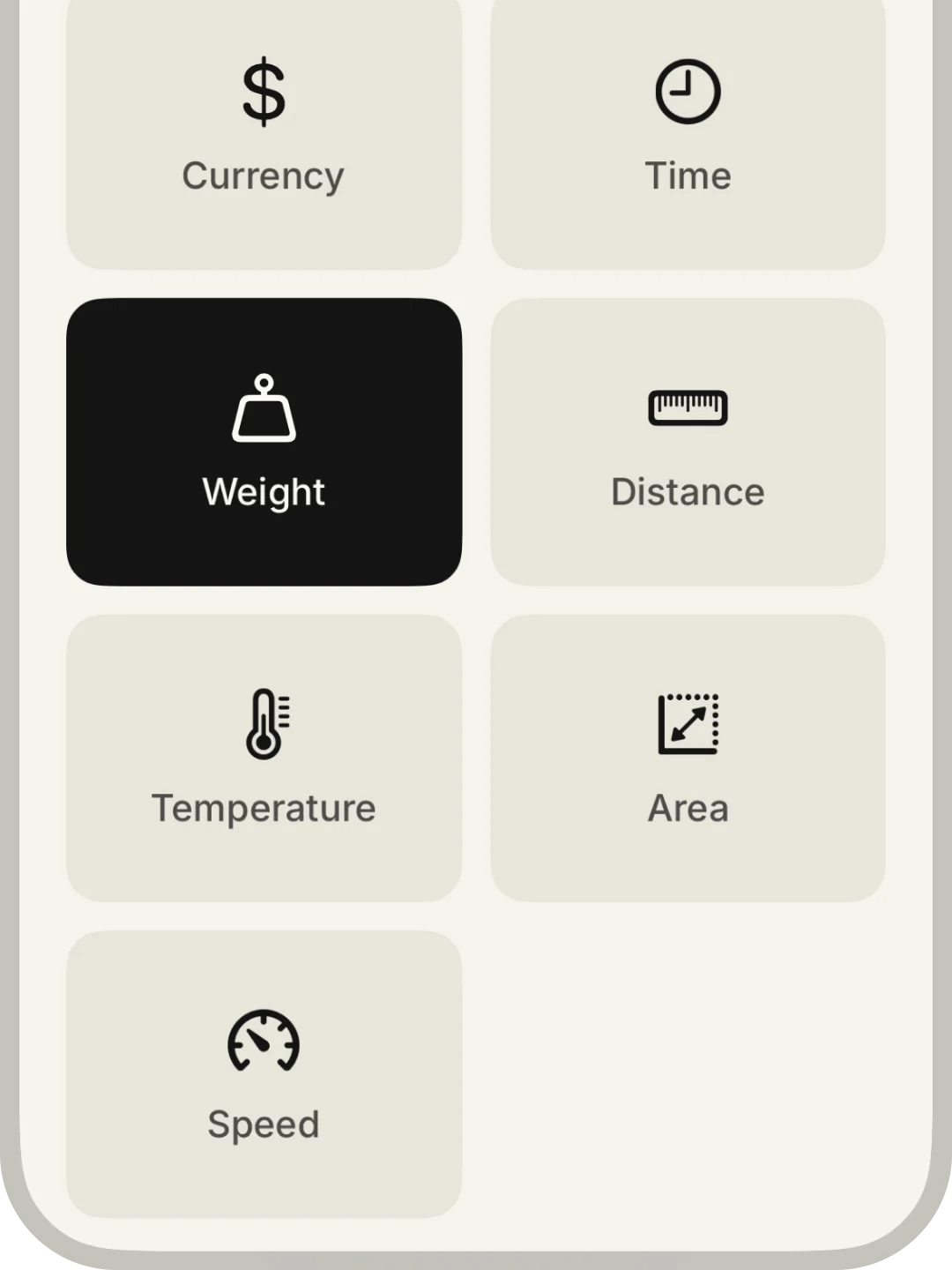 JustConvert everyday units interface